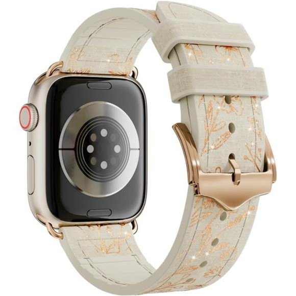 NEW Sparkle  Engraved  Fashion Leather Apple Watch Band main image 4